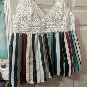 Eyelet embroidery cami top